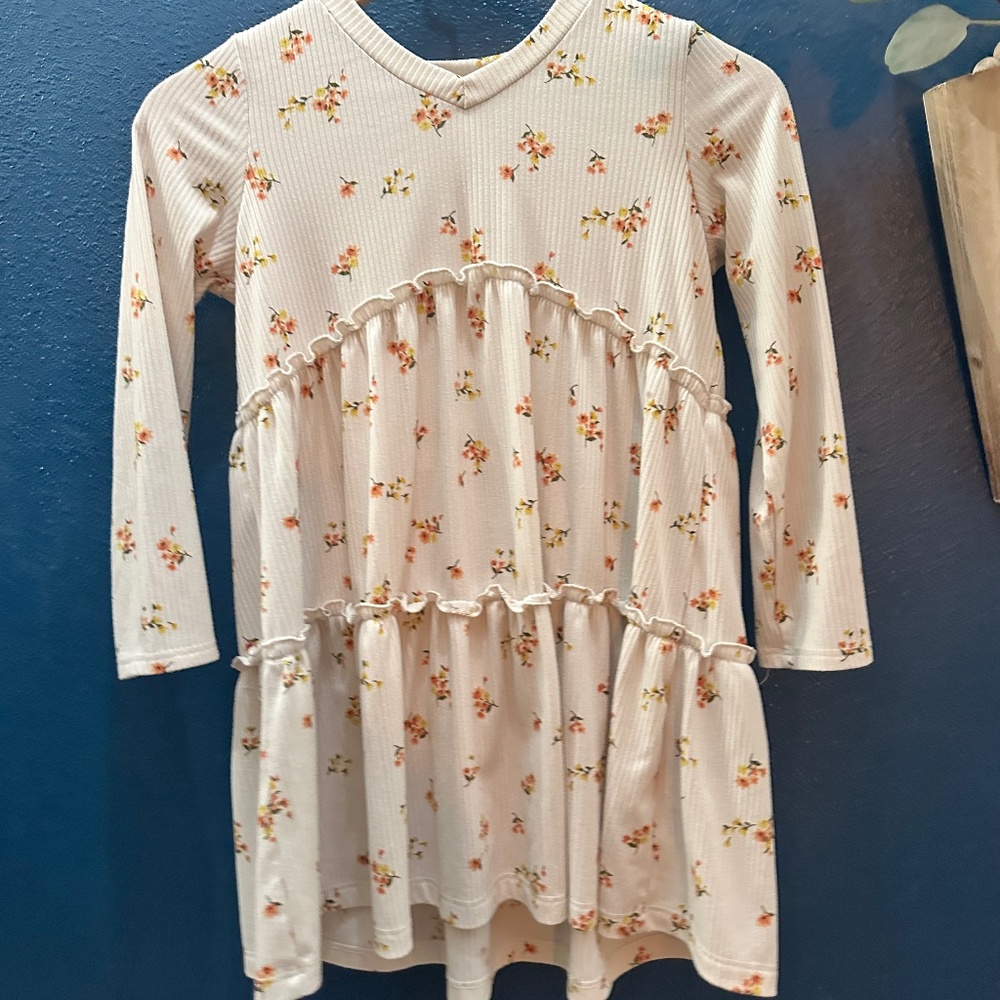 Oddy Girls’ Tiered Dress with Floral Print (Size 10) 🌸